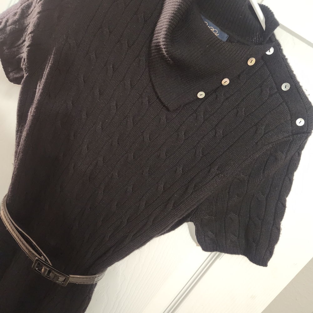 Brooks Brothers Black Cable Knit Dress